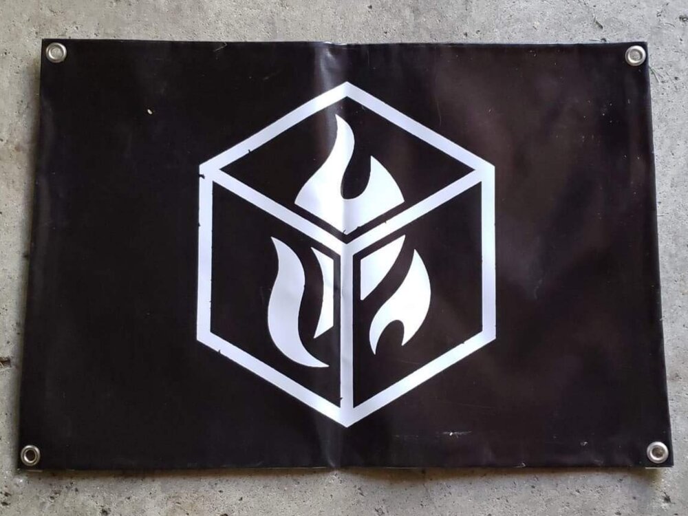 Flame Box Vinyl Flag